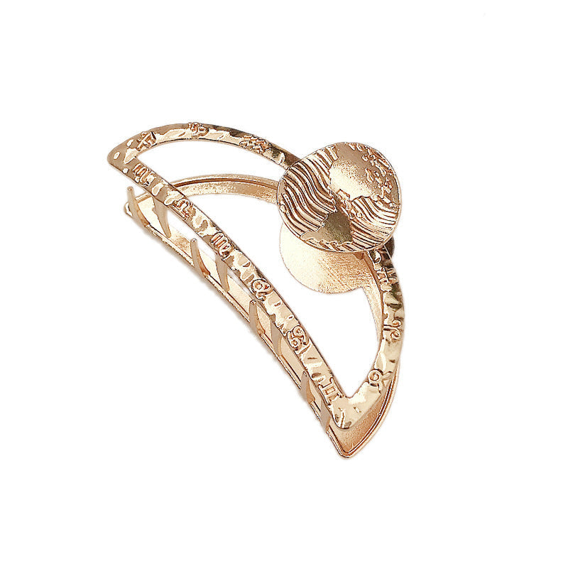 JMT-782602 Elegant Pearl Hairpin Clip - Geometric Alloy Design with Electroplating Finish