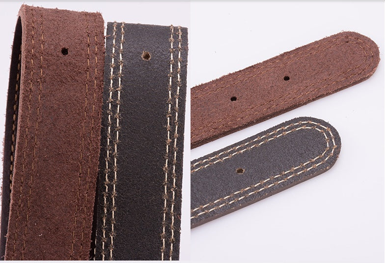 JMT-782730 Medium and Large Cowhide Dog Collar in Dark Brown, Black, and Wine Red for Huskies