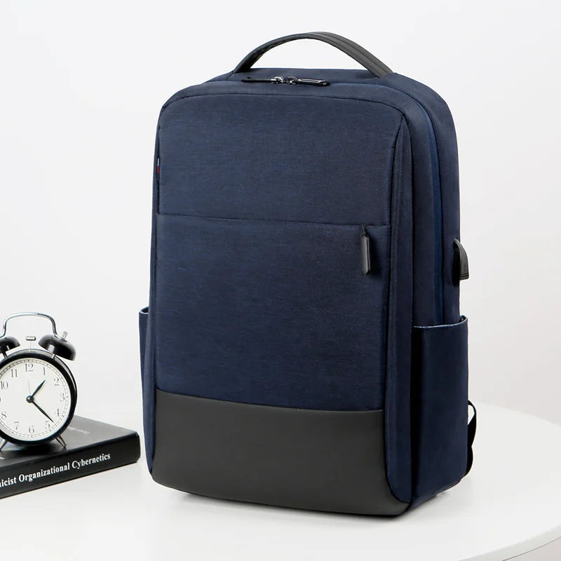 JMT-783242 Custom Logo Laptop Backpack with Waterproof Zipper and USB Port, Polyester Material