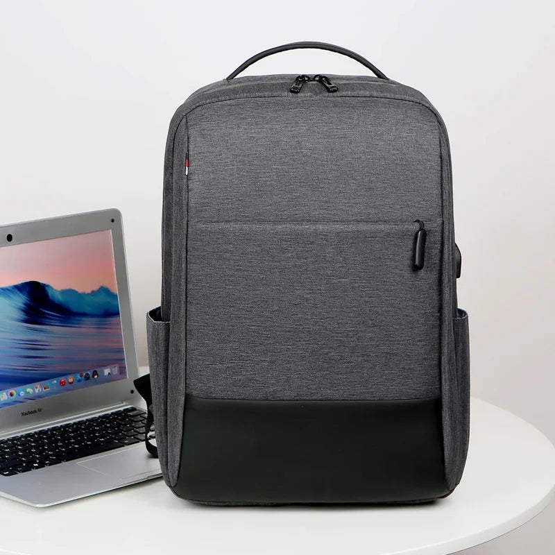 JMT-783242 Custom Logo Laptop Backpack with Waterproof Zipper and USB Port, Polyester Material