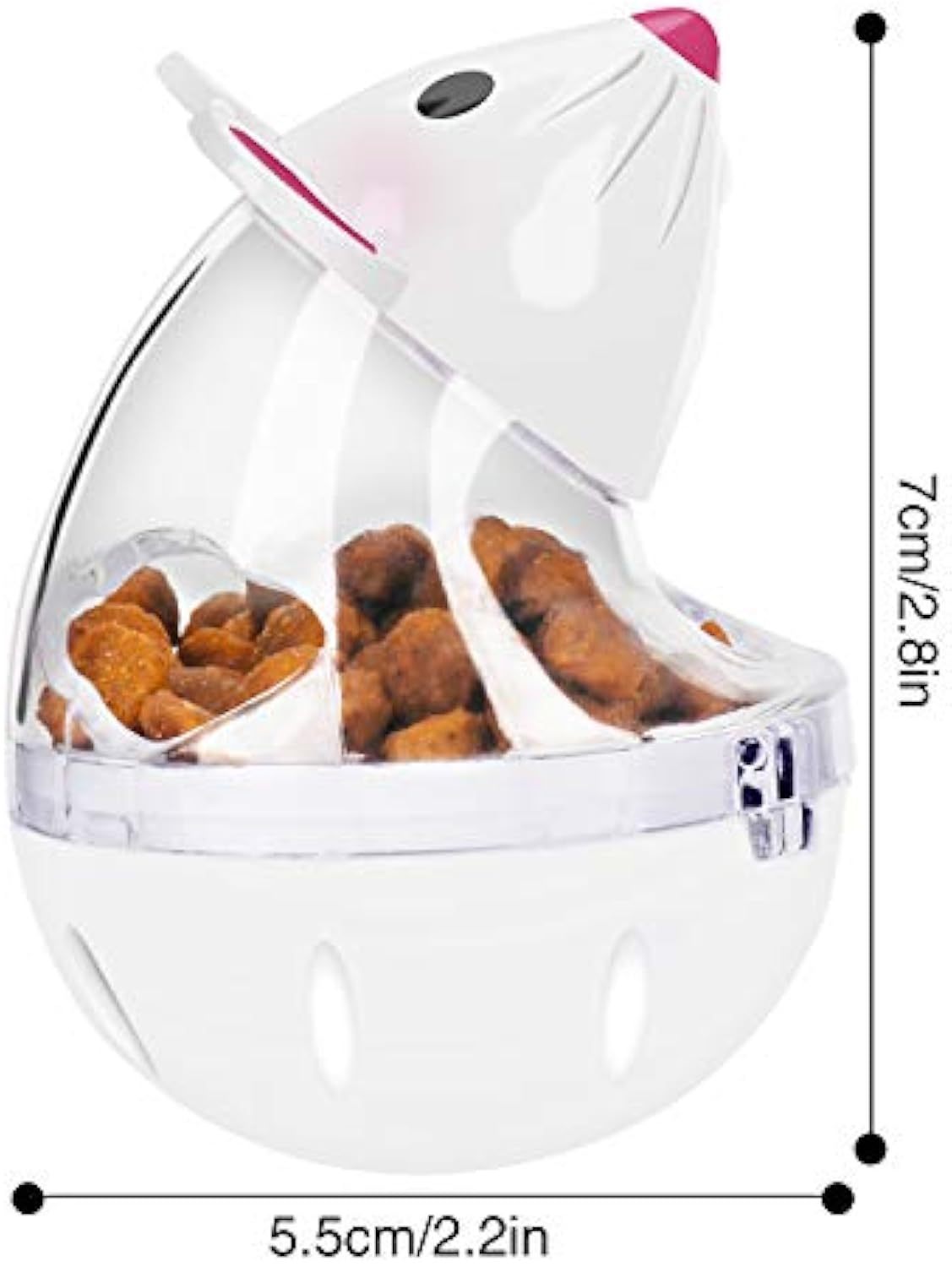 JMT-783370 Interactive Cat Slow Feed Treat Ball - Tumbler Shaped Pet Food Feeder Toy for Cats