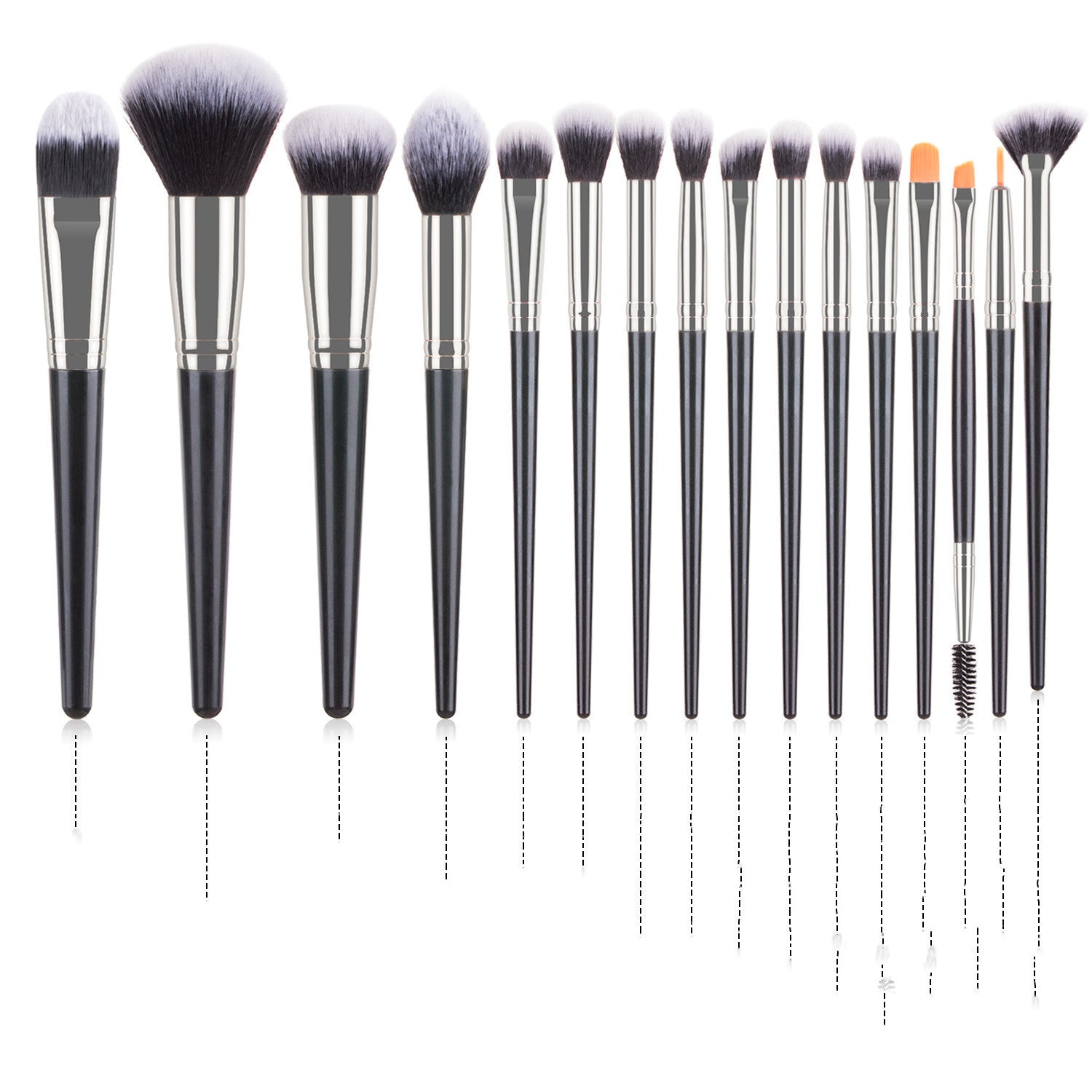 JMT-783498 16-Piece Professional Makeup Brush Set with Plastic Handles for Flawless Application