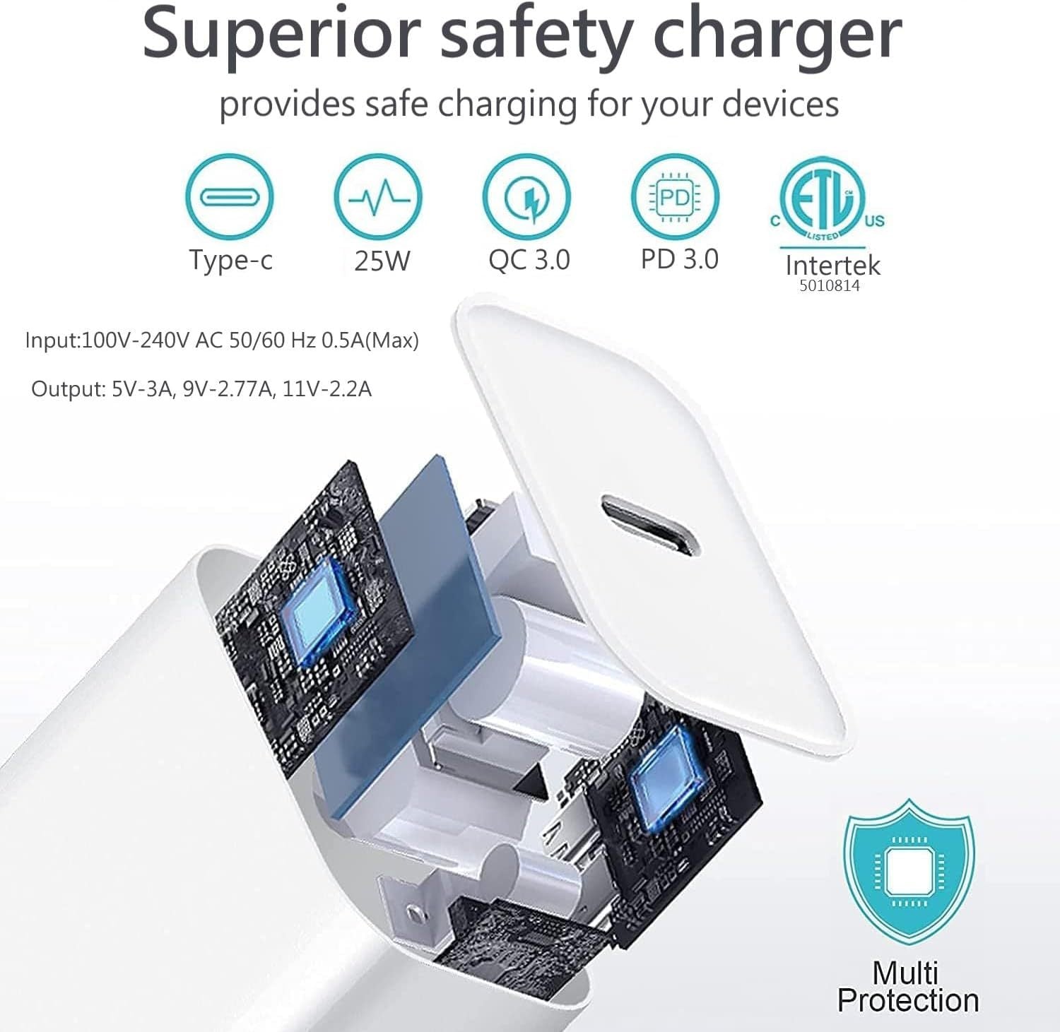 JMT-783562 6FT Lightning Cable & USB Wall Charger Travel Adapter - Dual Pack for iPhone, iPad, AirPods