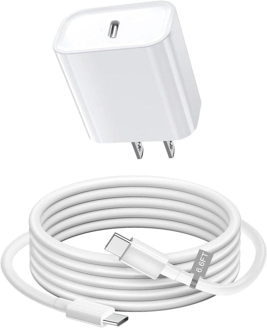 JMT-783562 6FT Lightning Cable & USB Wall Charger Travel Adapter - Dual Pack for iPhone, iPad, AirPods