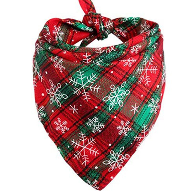 JMT-783690 Double-Layer Cotton Plaid Scarf for Cats and Dogs - Comfortable and Versatile All-Season Accessory