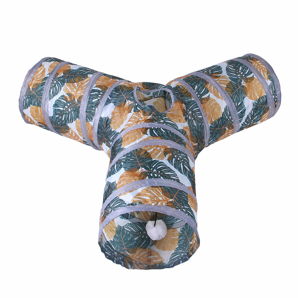 JMT-784202 Foldable Polyester Cat Tunnel Toy - Multiple Print Designs with Various Pass Options