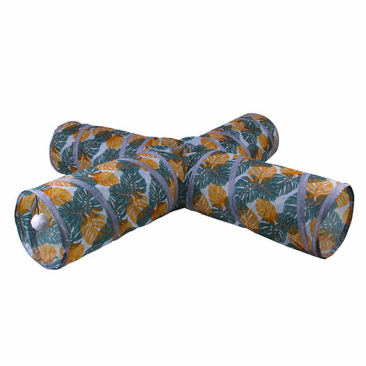 JMT-784202 Foldable Polyester Cat Tunnel Toy - Multiple Print Designs with Various Pass Options