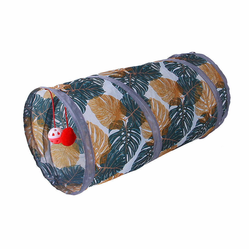 JMT-784202 Foldable Polyester Cat Tunnel Toy - Multiple Print Designs with Various Pass Options