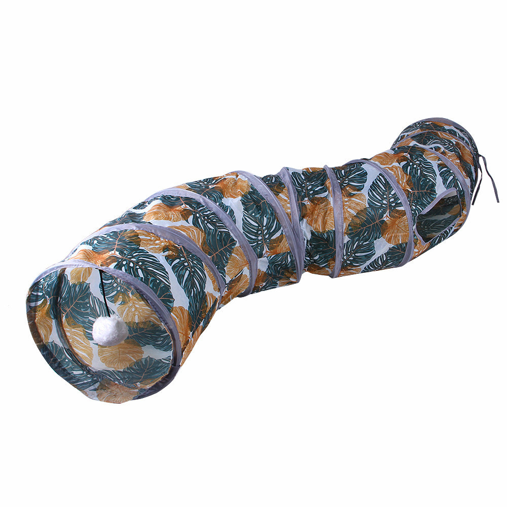 JMT-784202 Foldable Polyester Cat Tunnel Toy - Multiple Print Designs with Various Pass Options