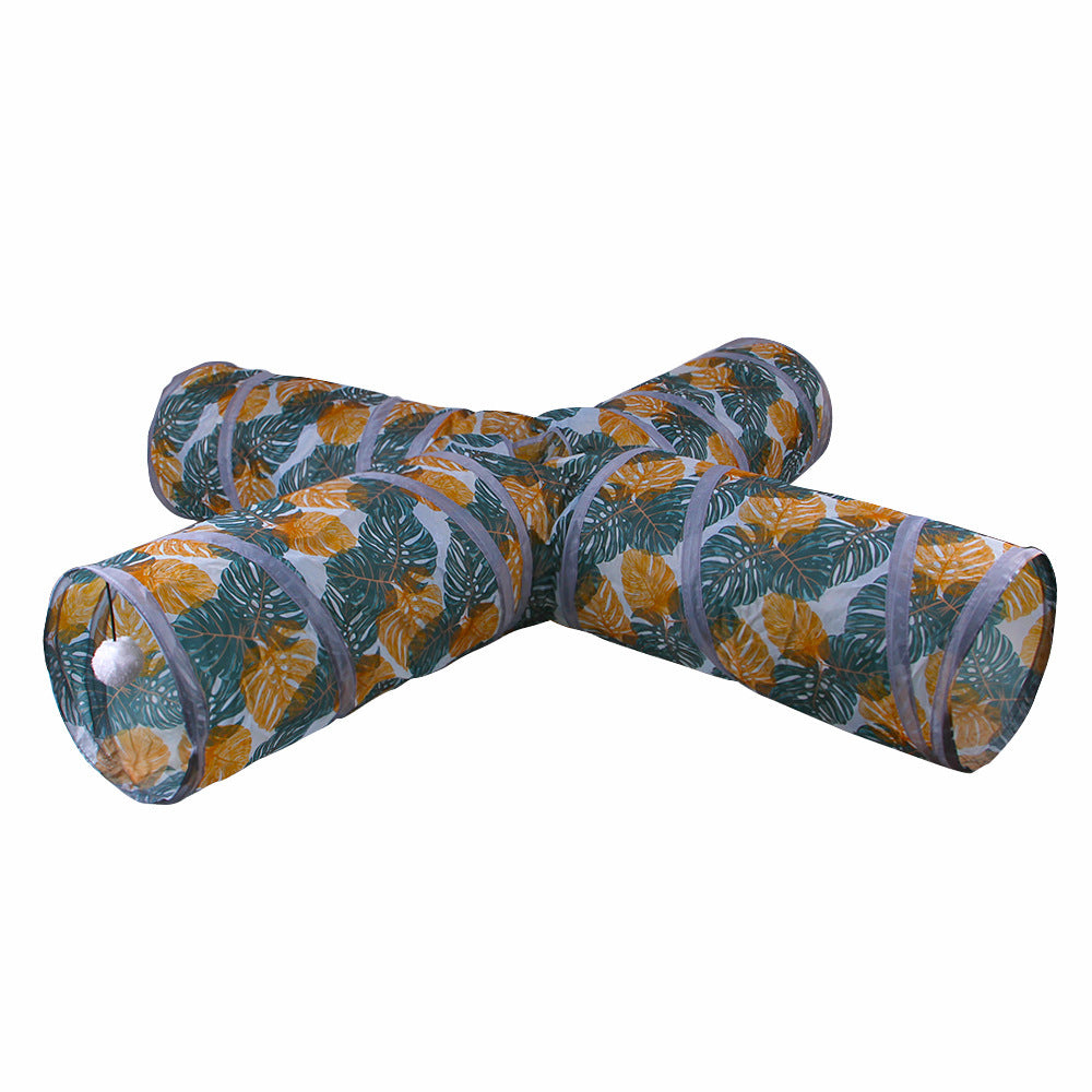JMT-784202 Foldable Polyester Cat Tunnel Toy - Multiple Print Designs with Various Pass Options