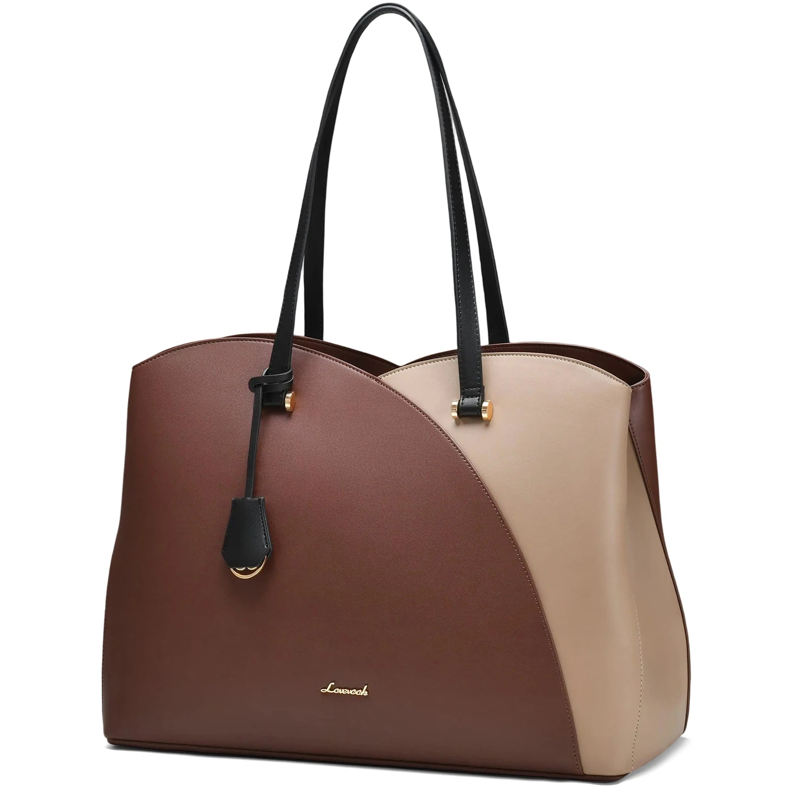 JMT-784202 Vegan Leather Women's Shoulder Bag 15.6 Inch Stylish Tote Handbag