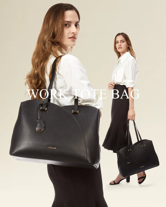 JMT-784202 Vegan Leather Women's Shoulder Bag 15.6 Inch Stylish Tote Handbag
