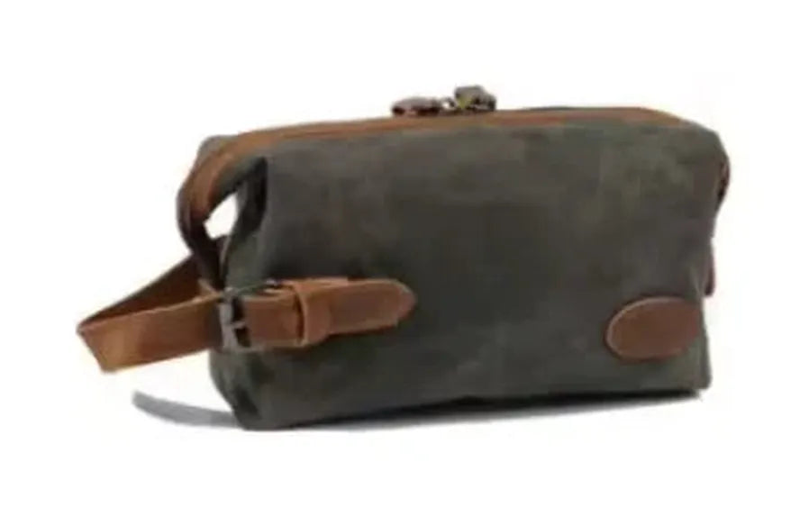 JMT-784266 Waterproof Canvas Travel Toiletry Bag for Men - Retro Style with Zipper Closure