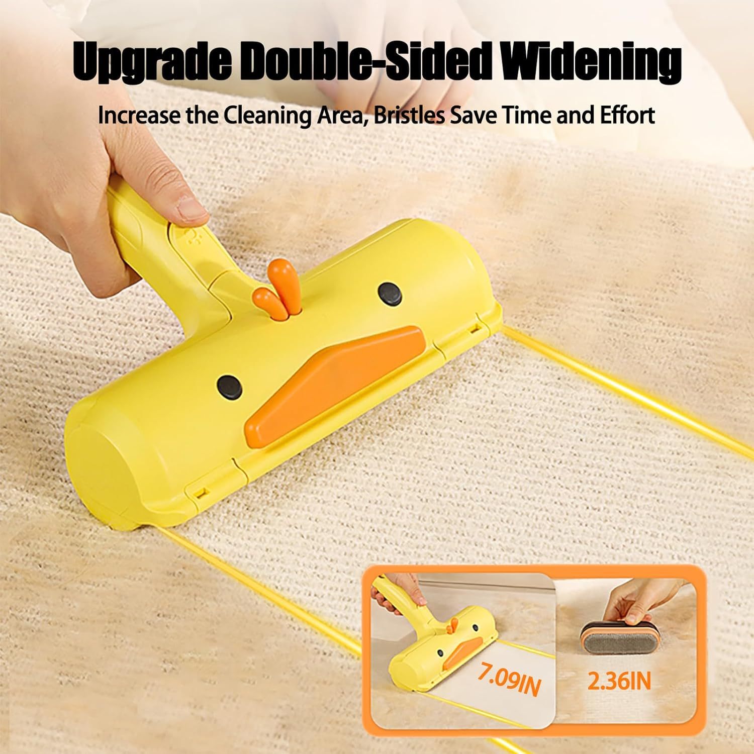 JMT-784458 Reusable Pet Hair Remover for Furniture, Bedding, and Car - Multi-Surface Lint Roller and Two-Way Fur Cleaning Tool