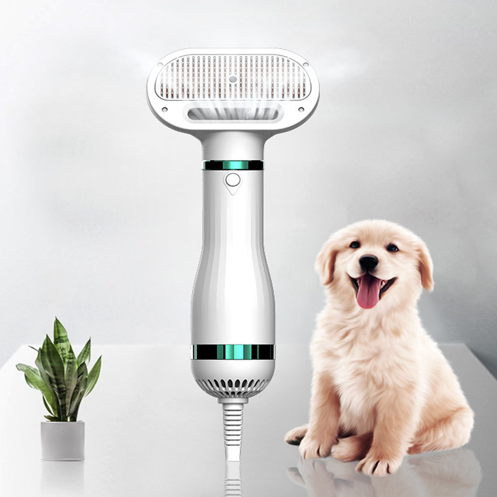 JMT-785610 Ergonomic Pet Hair Dryer Comb with Retractable Design and Adjustable Heat Settings