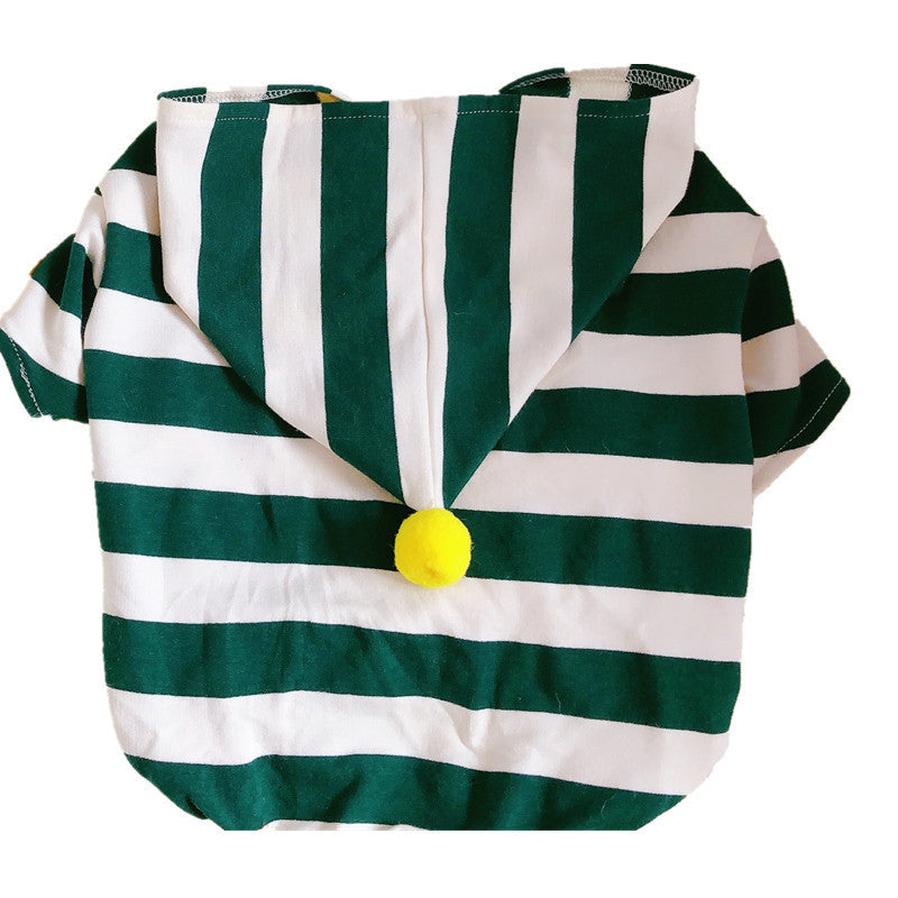 JMT-785994 Stretch Striped Hoodie for Dogs – Cotton Casual Sweater in Dark Green or Ginger Yellow