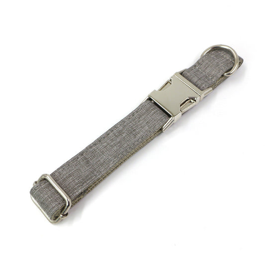 JMT-786186 Gentleman Gray Polyester Dog Collar with Leash for Outdoor Walking