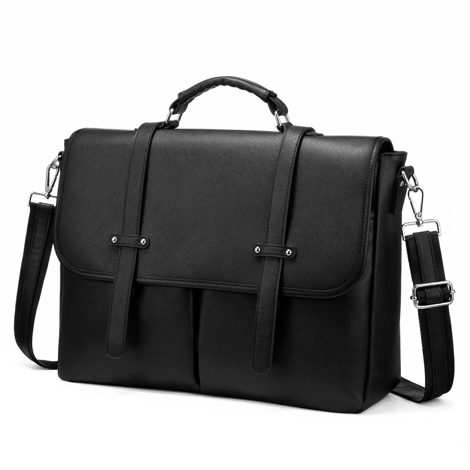 JMT-786250 15.6 Inches Multi-Pocket Leather Laptop Tote Bag for Women – Versatile Work and Shoulder Briefcase