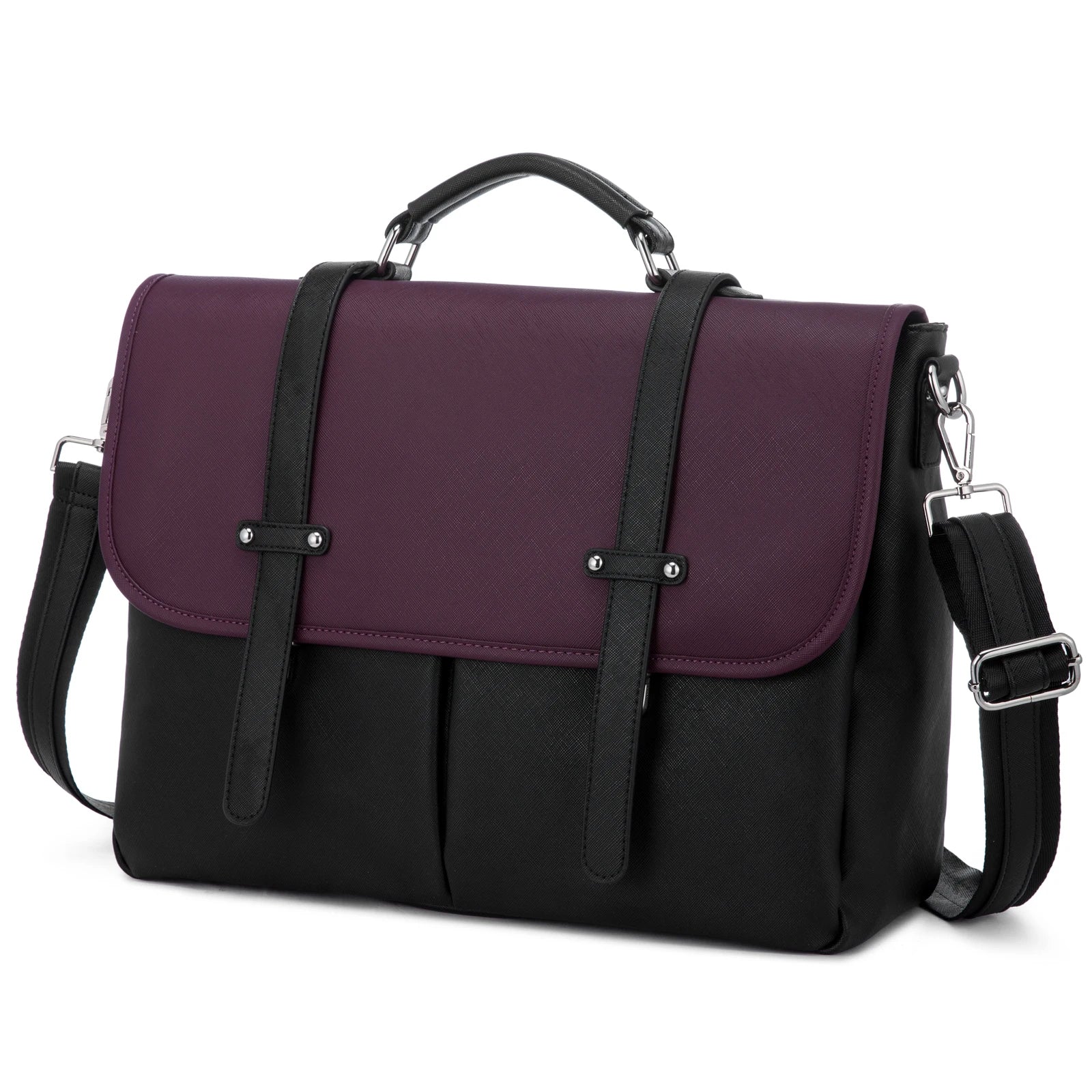 JMT-786250 15.6 Inches Multi-Pocket Leather Laptop Tote Bag for Women – Versatile Work and Shoulder Briefcase