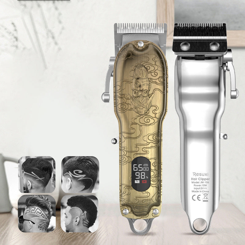 JMT-786506 LCD Digital Hair Clipper with Stainless Steel Blades and All-Metal Body, 4-Hour Runtime, Model JM-106