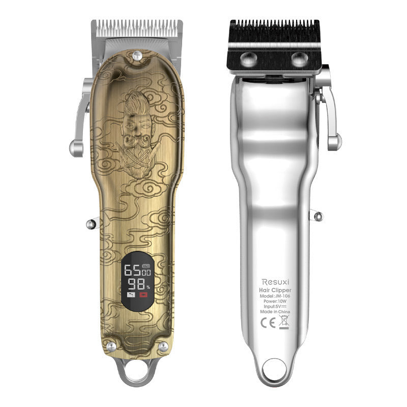 JMT-786506 LCD Digital Hair Clipper with Stainless Steel Blades and All-Metal Body, 4-Hour Runtime, Model JM-106