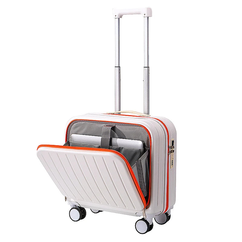 JMT-786570 Unisex 18" Trolley Luggage with Laptop Pocket for Mini Travel and Business Trips