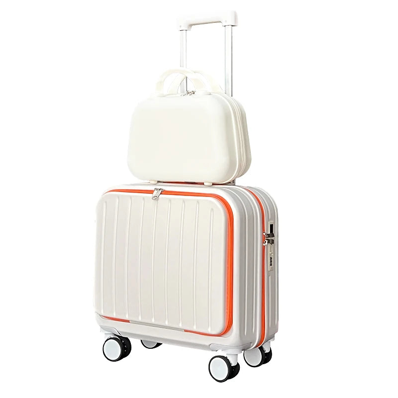 JMT-786570 Unisex 18" Trolley Luggage with Laptop Pocket for Mini Travel and Business Trips