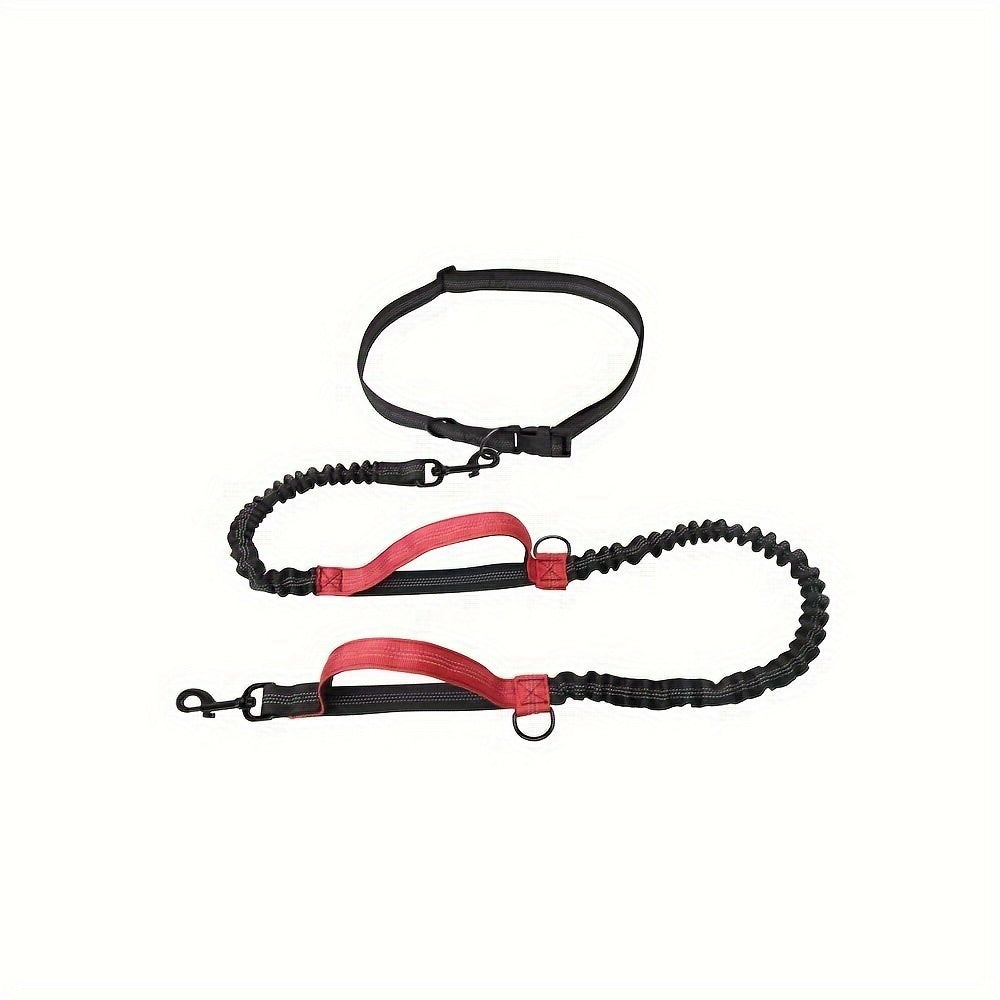 JMT-787018 Adjustable Hands-Free Dog Leash with Durable Nylon Waist Belt for Running and Walking