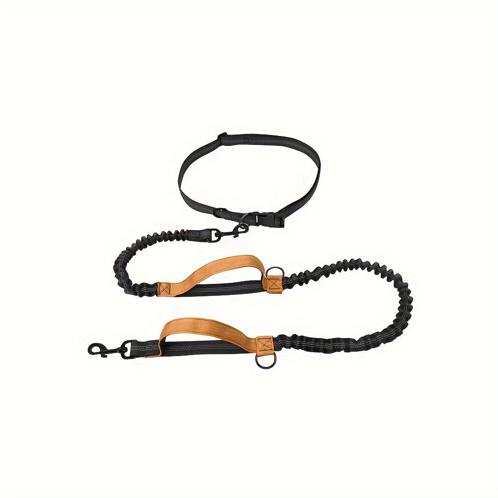 JMT-787018 Adjustable Hands-Free Dog Leash with Durable Nylon Waist Belt for Running and Walking