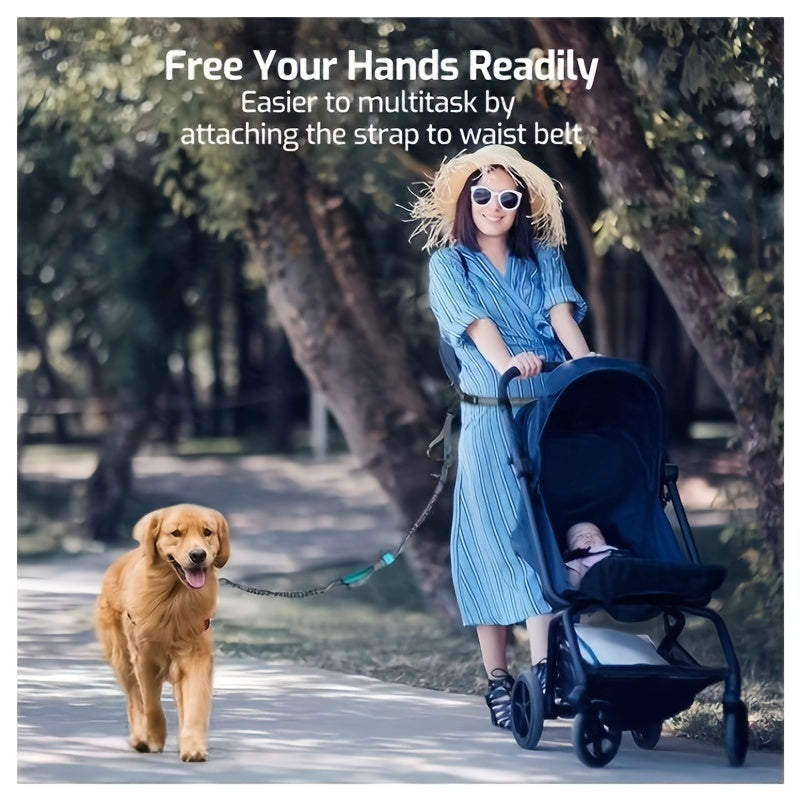 JMT-787018 Adjustable Hands-Free Dog Leash with Durable Nylon Waist Belt for Running and Walking