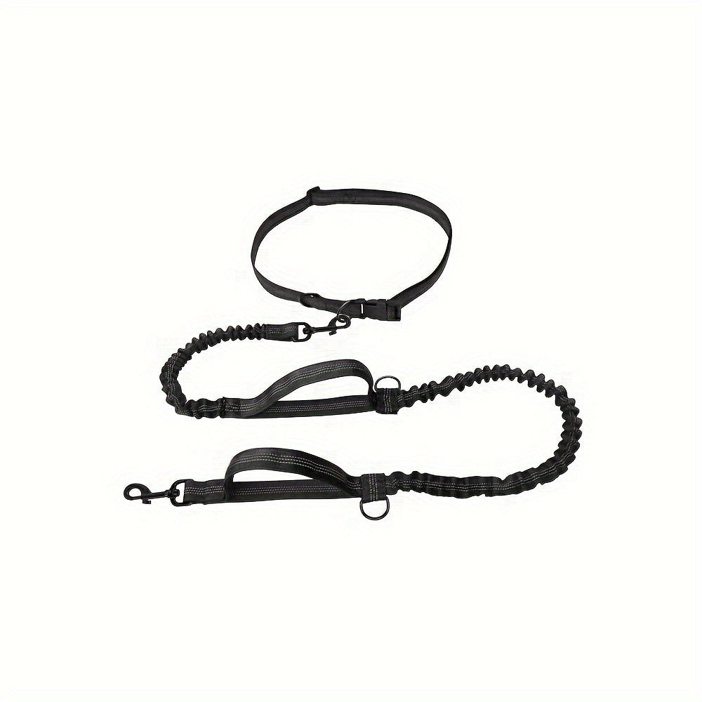 JMT-787018 Adjustable Hands-Free Dog Leash with Durable Nylon Waist Belt for Running and Walking