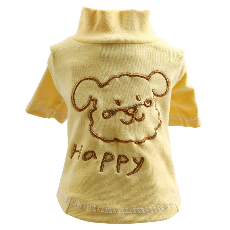 JMT-787146 Happy Puppy Two-Legged Clothing - Blue & Yellow Bottoming Shirt for Pets