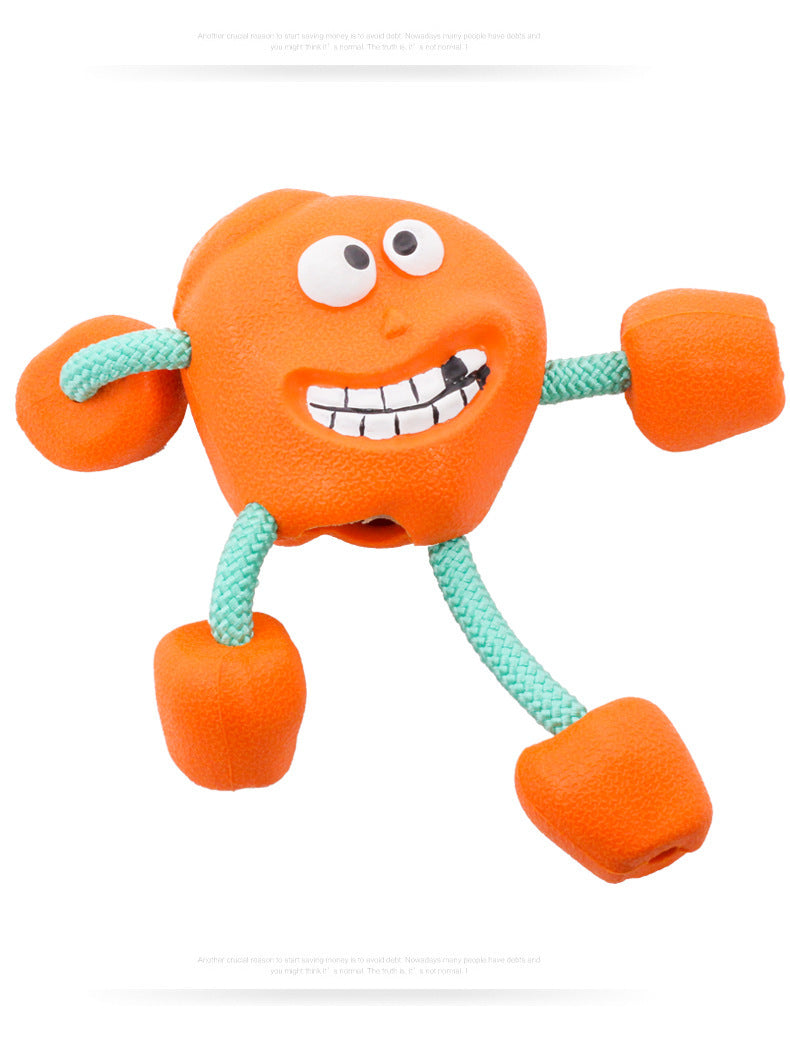 JMT-787658 Milk-Flavored Rubber Dog Toy with Cotton Rope - Various Fun Styles for Interactive Play