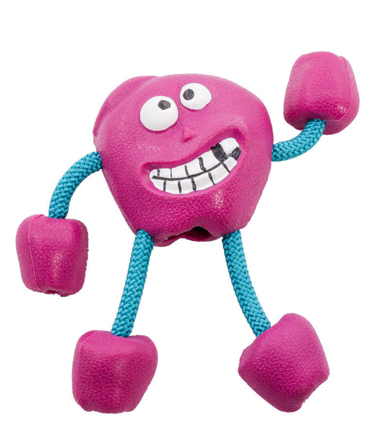 JMT-787658 Milk-Flavored Rubber Dog Toy with Cotton Rope - Various Fun Styles for Interactive Play