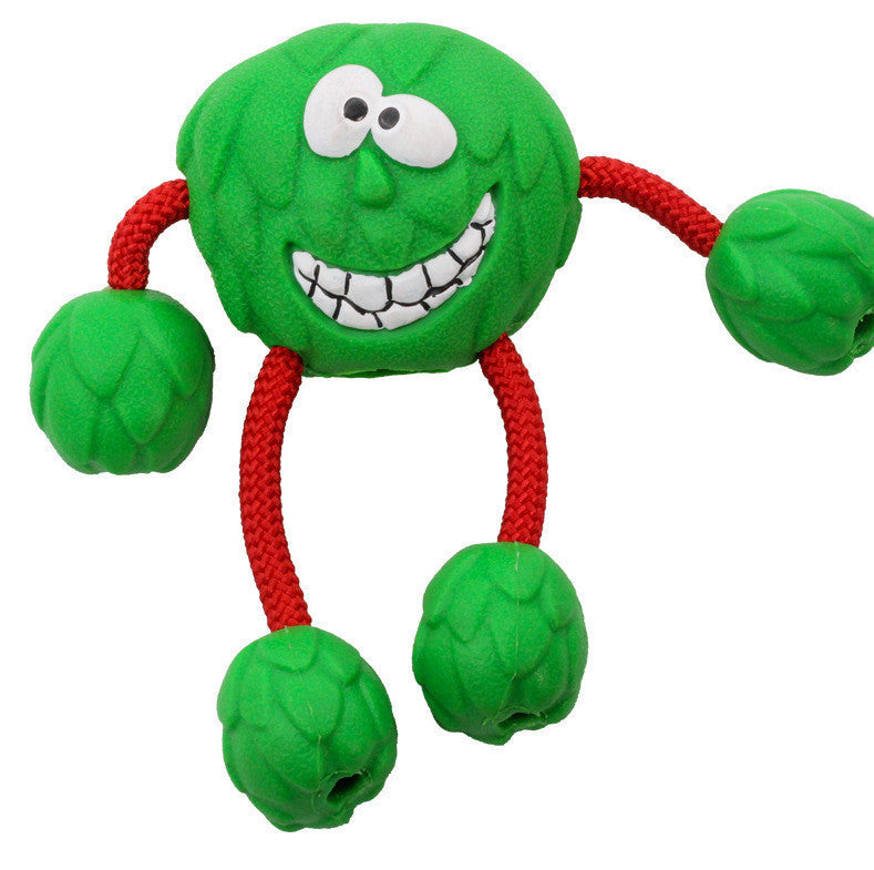 JMT-787658 Milk-Flavored Rubber Dog Toy with Cotton Rope - Various Fun Styles for Interactive Play