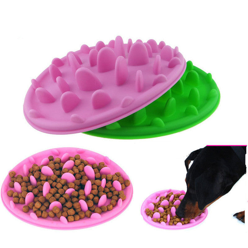 JMT-787850 Pet Slow Feeder Silicone Bowl - Anti-Choke Design, Available in Blue, Pink, and Green, 24.5 x 18 x 3 mm, 135G