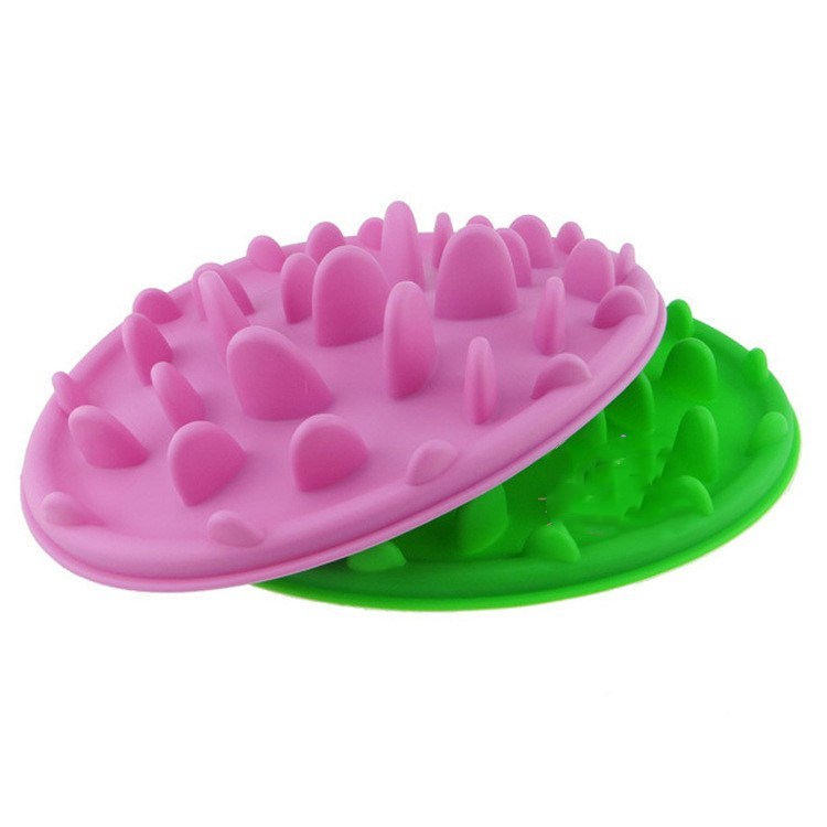 JMT-787850 Pet Slow Feeder Silicone Bowl - Anti-Choke Design, Available in Blue, Pink, and Green, 24.5 x 18 x 3 mm, 135G