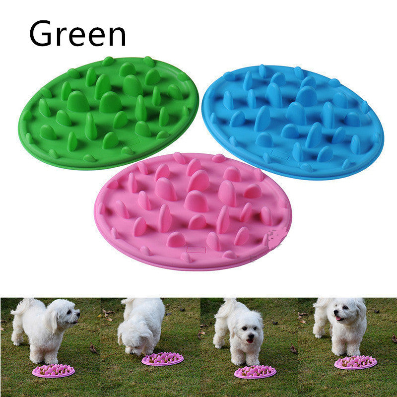 JMT-787850 Pet Slow Feeder Silicone Bowl - Anti-Choke Design, Available in Blue, Pink, and Green, 24.5 x 18 x 3 mm, 135G