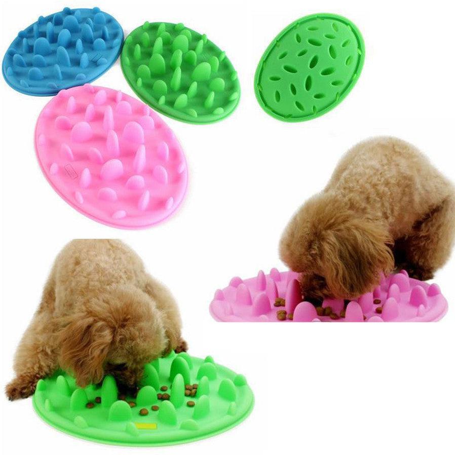 JMT-787850 Pet Slow Feeder Silicone Bowl - Anti-Choke Design, Available in Blue, Pink, and Green, 24.5 x 18 x 3 mm, 135G