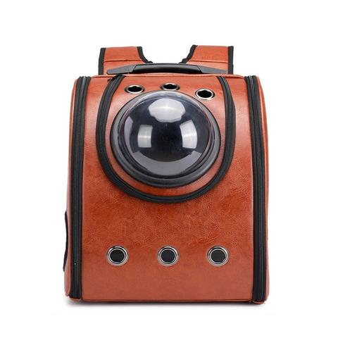 JMT-788170 Leather Pet Carrier Backpack Capsule for Comfortable Travel
