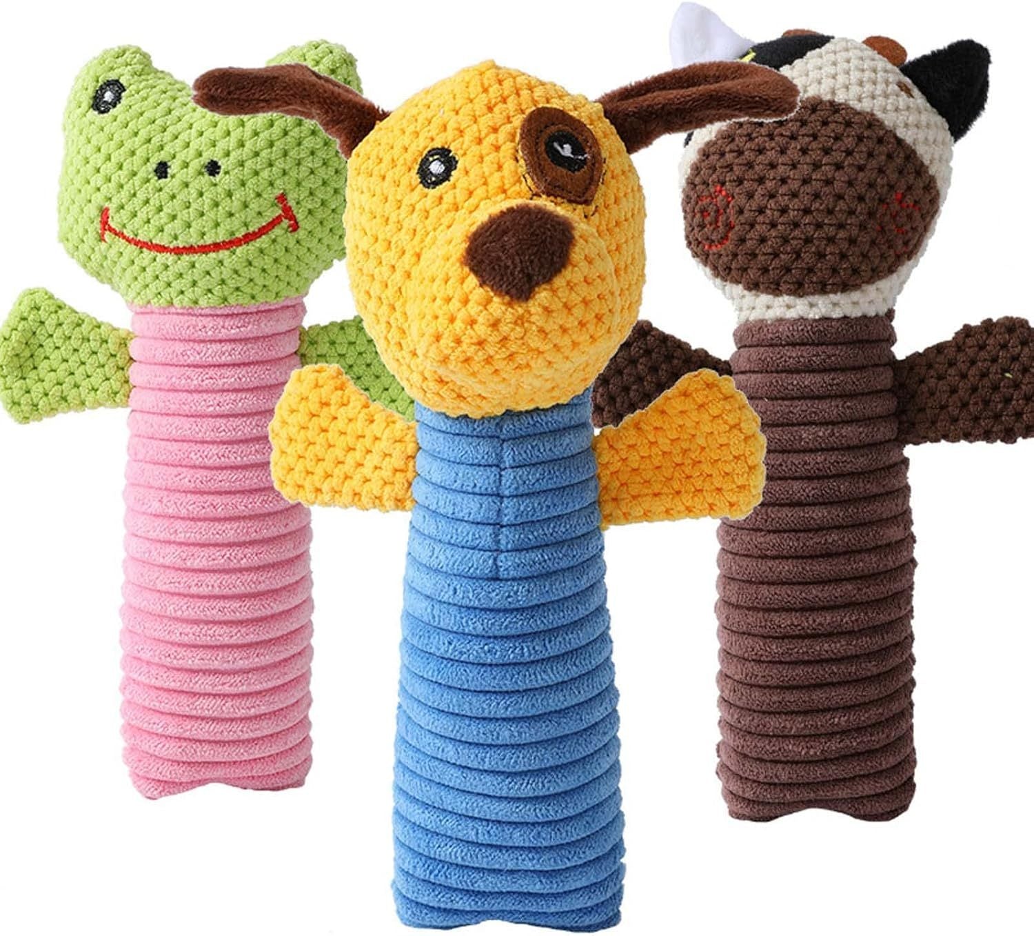 JMT-788810 Durable Squeaky Plush Dog Chew Toy for Small, Medium, and Large Breeds - Dental Cleaning and Massage Aid