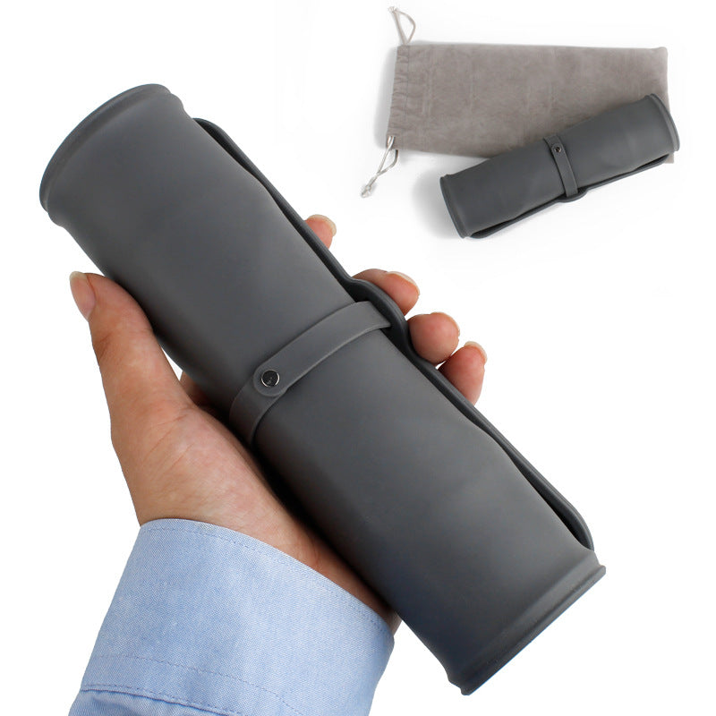 JMT-789066 Collapsible Velvet Bag with Double Bowls for Dogs