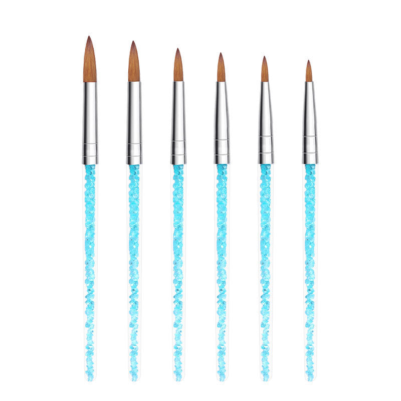 JMT-789130 Crystal Silica Gel Dot Drill Paint Pen Set - 15 Portable Brushes with Wooden Handles