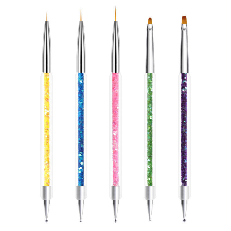 JMT-789130 Crystal Silica Gel Dot Drill Paint Pen Set - 15 Portable Brushes with Wooden Handles