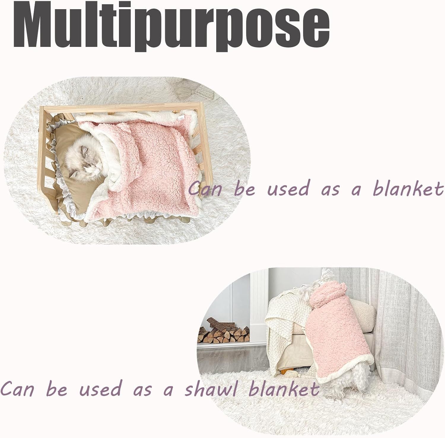 JMT-789450 Polar Fleece Cape Blanket with Hood for Dogs and Cats, Cozy Winter Pet Costume