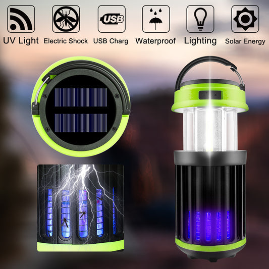 JMT-789450 Solar-Powered Outdoor Mosquito Killer Lamp with USB Charging - Waterproof Camping Light