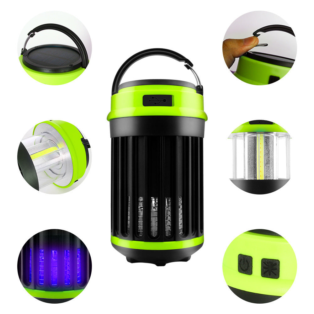 JMT-789450 Solar-Powered Outdoor Mosquito Killer Lamp with USB Charging - Waterproof Camping Light