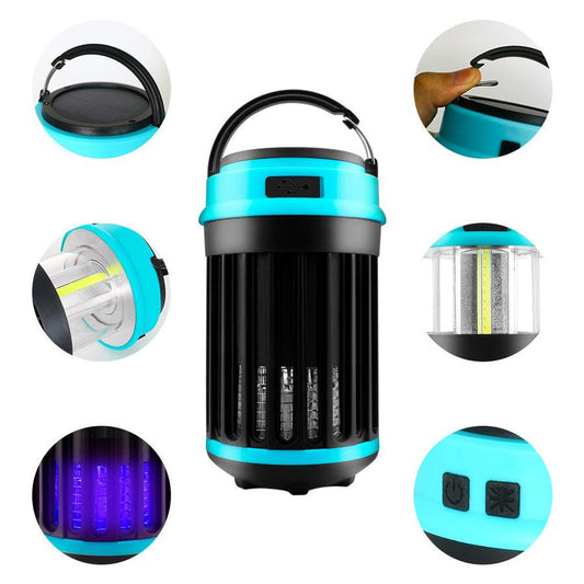 JMT-789450 Solar-Powered Outdoor Mosquito Killer Lamp with USB Charging - Waterproof Camping Light
