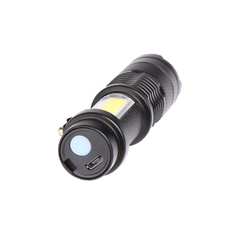 JMT-789514 Compact SK68-COB LED Mini Flashlight with Zoom for Outdoor Activities
