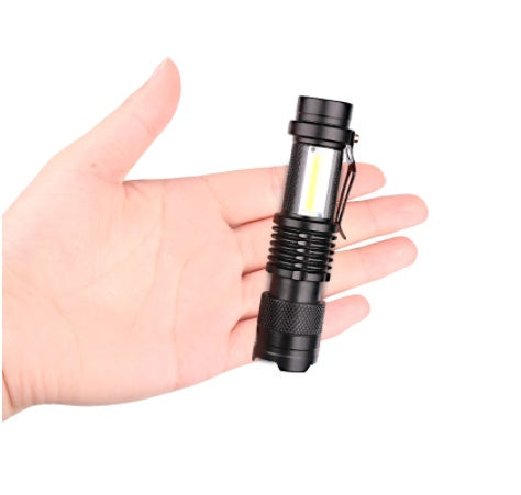 JMT-789514 Compact SK68-COB LED Mini Flashlight with Zoom for Outdoor Activities